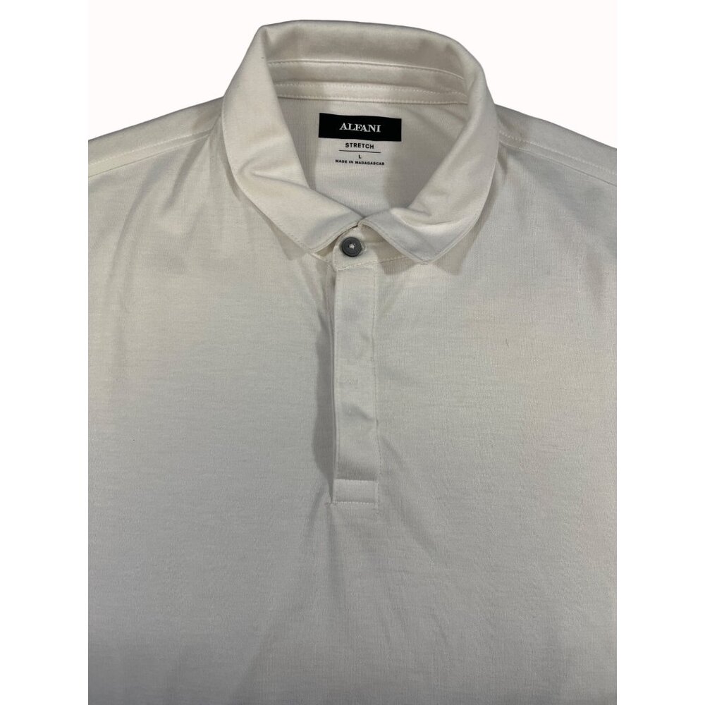 Alfani Mens White Stretch Polo Shirt Size L SKU 6661 - Picture 3 of 6